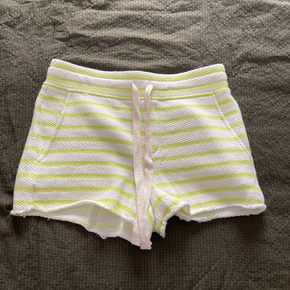 Lou & Grey striped White and lime green Shorts